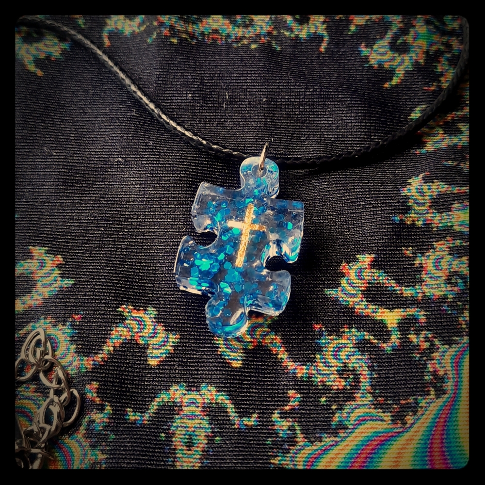 Autism Cross Pendant Necklace